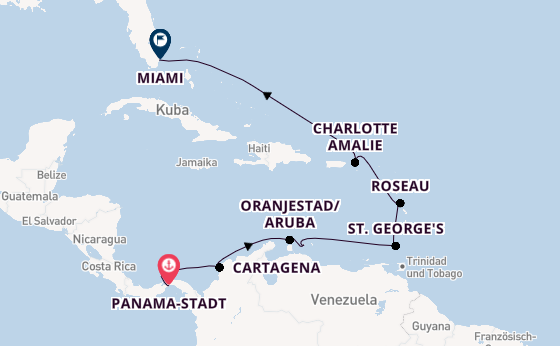 Karibik ab Panama-Stadt, Panama auf der Seven Seas Prestige