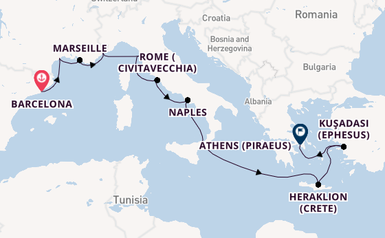 Western Mediterranean from Barcelona, Spain with the Viking Mira