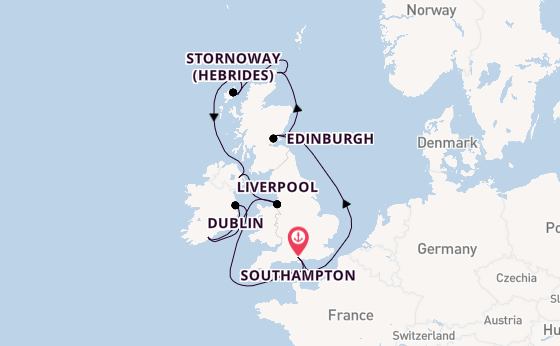 British Isles from Southampton, England with the Norwegian Star