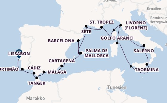 Westliches Mittelmeer ab Civitavecchia (Rom), Italien auf der Nautica