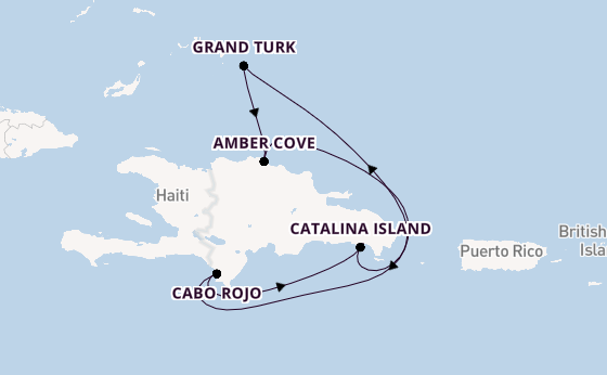 Caribbean vanaf La Romana, Dominicaanse Republiek met de Costa Fascinosa