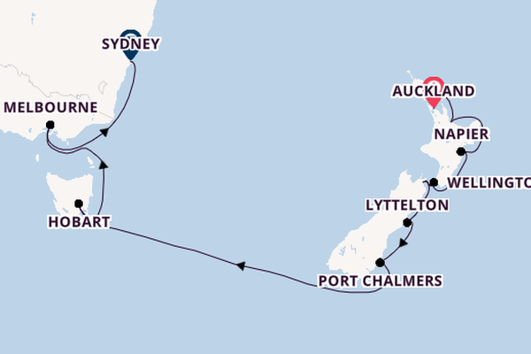 New Zealand from Auckland, New Zealand with the Westerdam