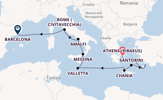 Mediterranean Sea from Australia with the Celebrity Infinity