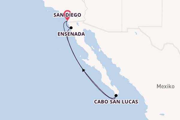 USA Westküste ab San Diego, USA auf der Disney Wonder