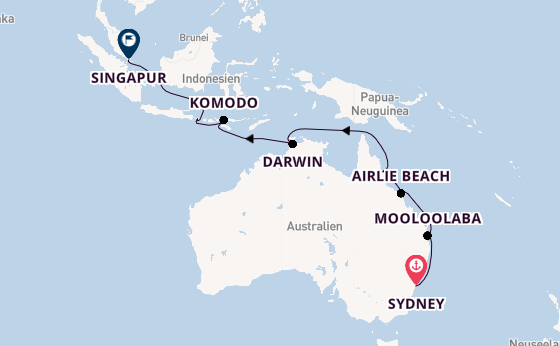 Australien ab Sydney auf der Silver Moon