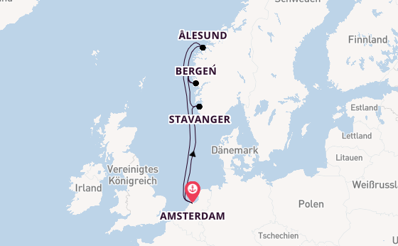 Norwegen ab Amsterdam, Niederlande auf der Celebrity Eclipse