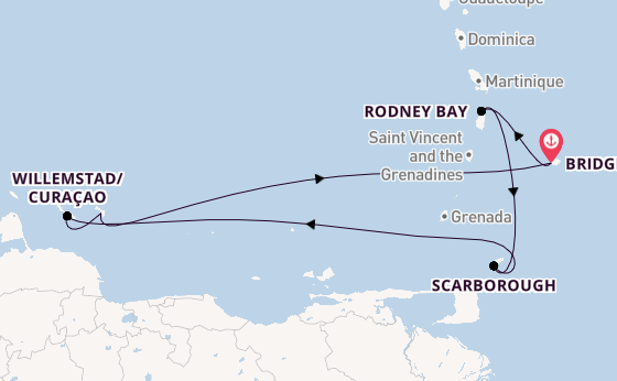 Southern Caribbean from Bridgetown, Barbados with the Seabourn Ovation 
