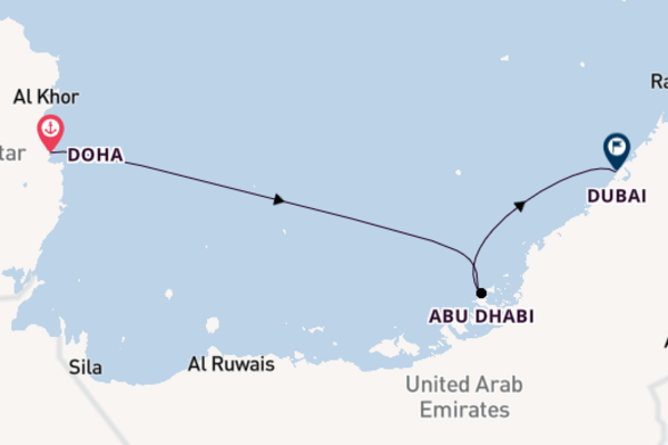 Journey from Doha with the Costa Smeralda