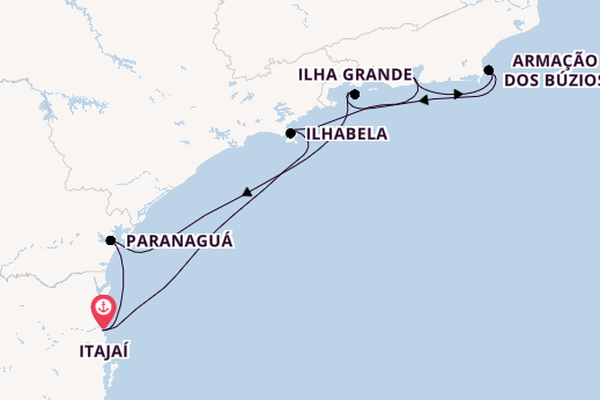 Brazilië vanaf Itajaí, Brazilië met de MSC Musica