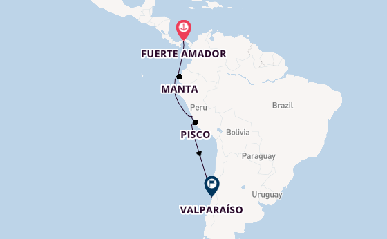 Zuid-Amerika vanaf Fuerte Amador, Panama met de Azamara Quest