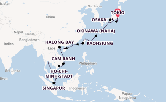 Ostasien ab Tokio, Japan auf der Seven Seas Explorer