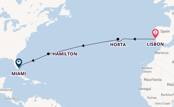 Transatlantic from Lisbon, Portugal with the Seven Seas Mariner