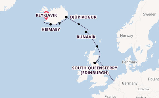 Arctica vanaf Reykjavik, IJsland met de Rotterdam