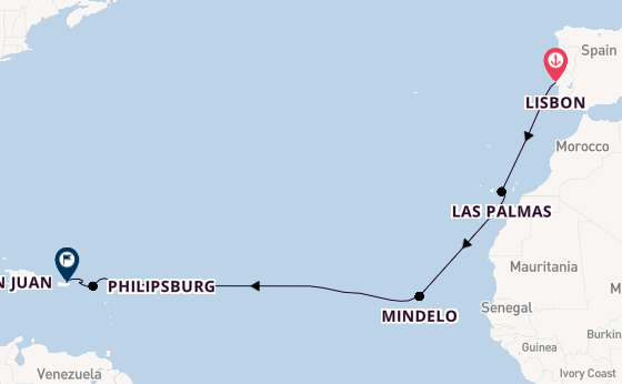 Eastern Caribbean from Lisbon, Portugal with the Norwegian Viva