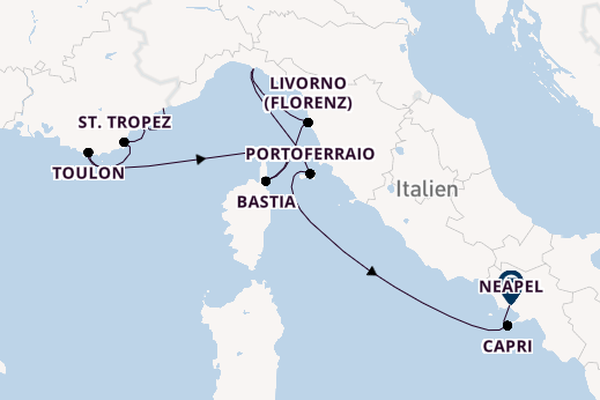 Westliches Mittelmeer ab Monte-Carlo, Monaco auf der EUROPA