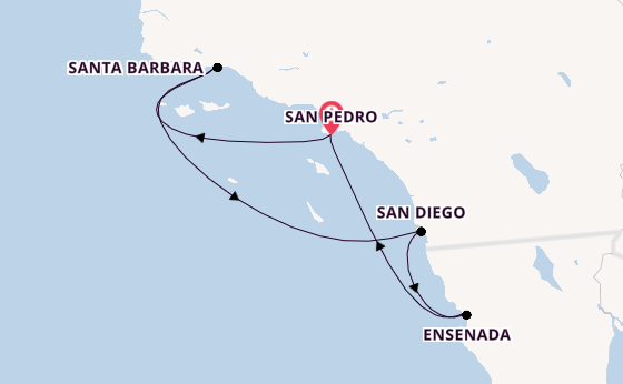 USA Westküste ab San Pedro, Los Angeles, USA auf der Emerald Princess