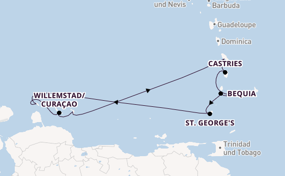 Südliche Karibik ab Bridgetown, Barbados auf der Silver Spirit