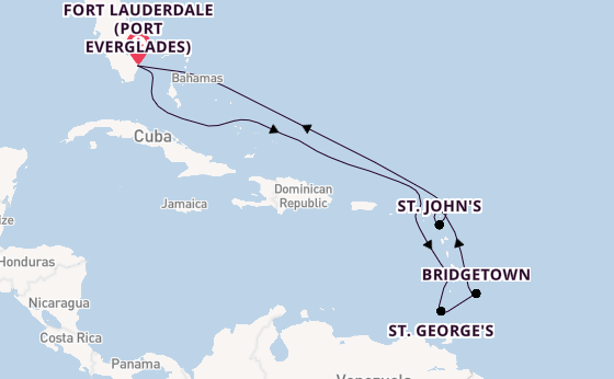 Caribbean from Fort Lauderdale (Port Everglades), Florida with the Celebrity Ascent