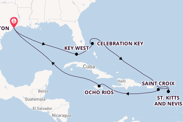 Caribbean from Galveston, Texas, USA with the Carnival Breeze