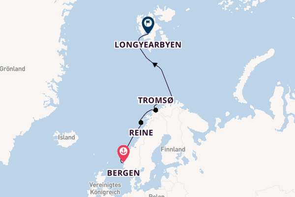 Norwegen ab Bergen, Norwegen auf der MS Trollfjord