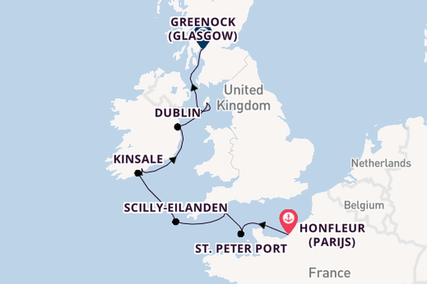 Britse Eilanden vanaf Honfleur (Parijs), Frankrijk met de Le Lyrial