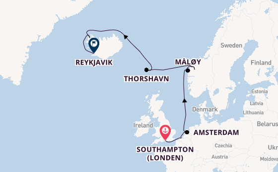Noorwegen vanaf Southampton (Londen), Engeland met de Norwegian Prima