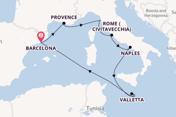 Western Mediterranean from Barcelona, Spain with the Carnival Freedom 