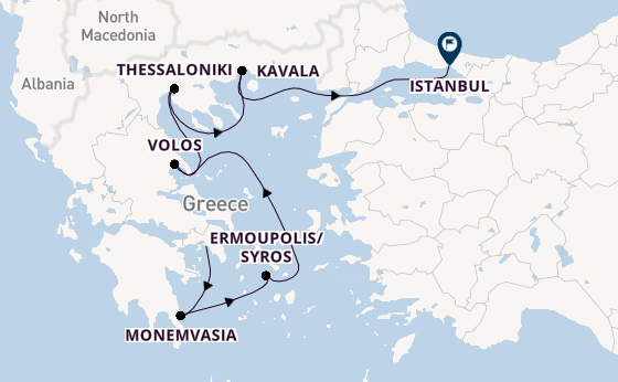 Eastern Mediterranean from Athens (Piraeus), Greece with the Azamara Journey