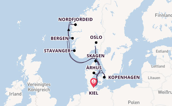 Große Skandinavien-Reise ab Kiel