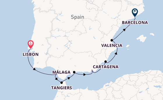 Western Mediterranean from Lisbon, Portugal with the Seven Seas Voyager