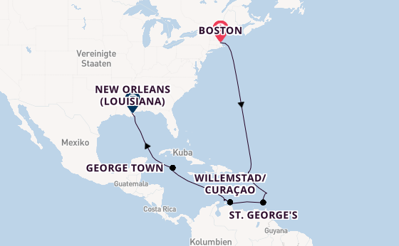 Karibik ab Boston, USA auf der Norwegian Breakaway