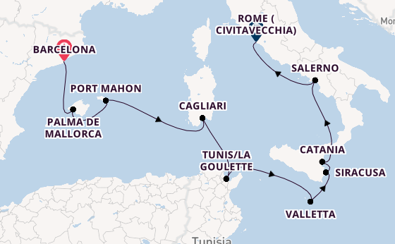 Western Mediterranean from Barcelona, Spain with the Azamara Onward