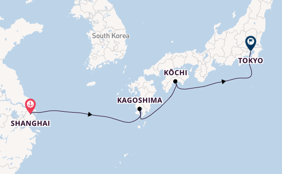 Japan from United Kingdom with the MSC Bellissima
