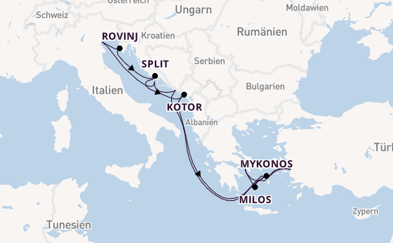 Östliches Mittelmeer ab Piräus (Athen), Griechenland auf der EXPLORA II