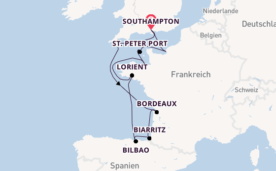 Vereinigtes Königreich ab Southampton, Großbritannien auf der Seven Seas Voyager