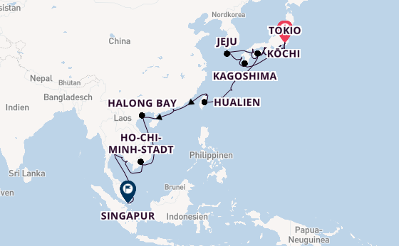 Ostasien ab Tokio, Japan auf der Seabourn Encore