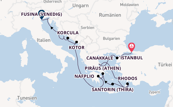 Östliches Mittelmeer ab Istanbul, Türkei auf der Seabourn Ovation
