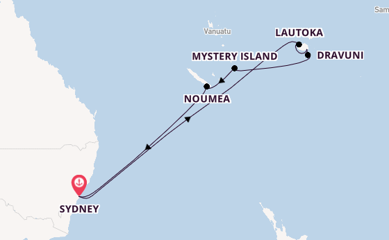 Zuidelijke Stille Oceaan vanaf Sydney, Australië met de Grand Princess