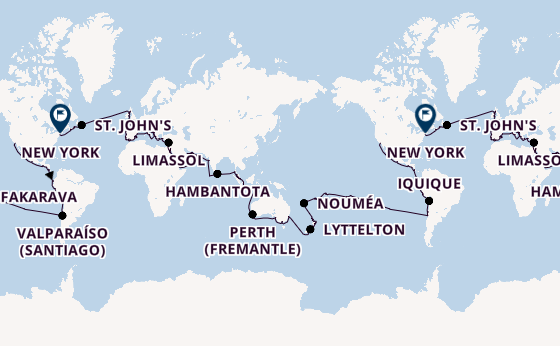 Round-the-World Trip from Los Angeles, California, USA with the Aurelia