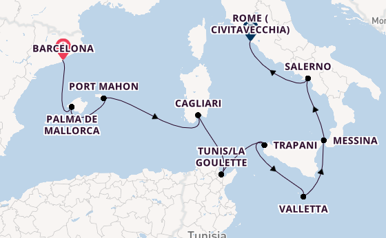 Western Mediterranean from Barcelona, Spain with the Allura