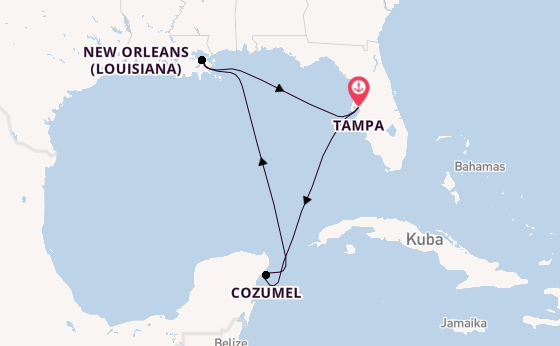 Westliche Karibik ab Tampa, Florida, USA auf der Norwegian Gem