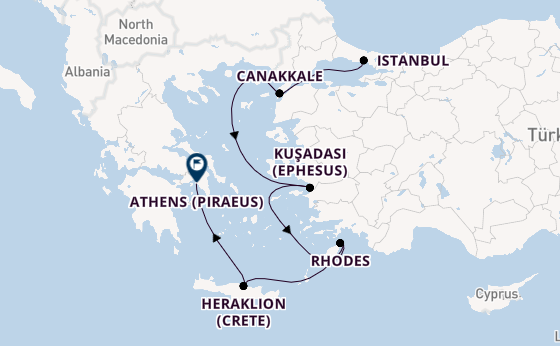 Eastern Mediterranean from Istanbul, Turkey with the Viking Lyra