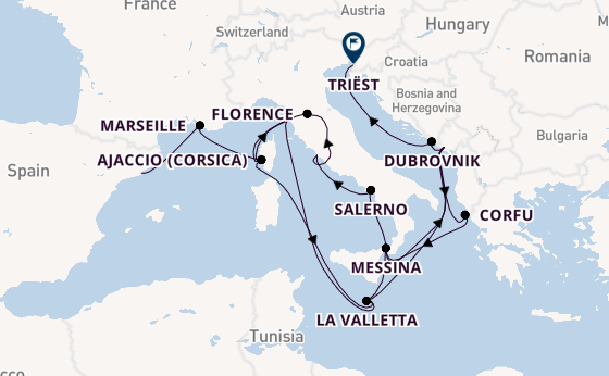 Westelijke Middellandse Zee vanaf Barcelona, Spanje met de Enchanted Princess