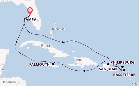 Karibik ab Tampa, Florida, USA auf der Norwegian Gem