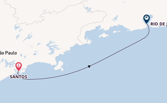 Brazilië vanaf Santos, Brazilië met de MSC Divina