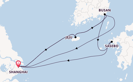 Oost-Azië vanaf Shanghai, China met de MSC Bellissima
