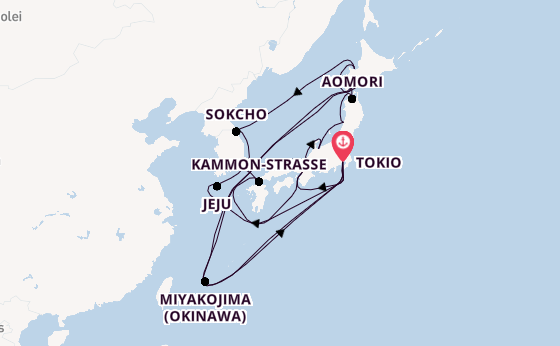 Japan ab Tokio, Japan auf der Seabourn Encore
