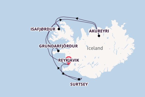 Arctica vanaf Reykjavik, IJsland met de Le Laperouse