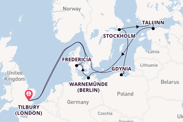Expedition with Ambassador Cruise Line from Tilbury (London)