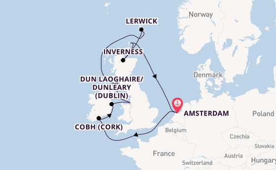 British Isles from Amsterdam, Netherlands with the Celebrity Eclipse